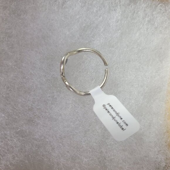 Revolve Peter+June Silver Tone Beach Casual Classic Wave Design Adjustable Ring - Picture 3 of 4